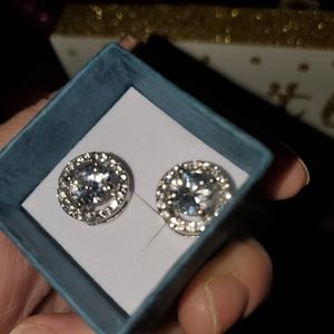 Exquisite 2.5CT Moissanite White Gold Earrings